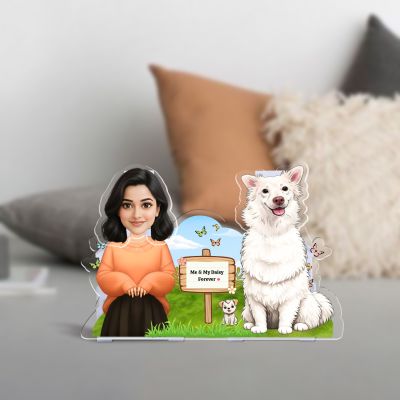 Personalized Dog Memorable Bobblehead Caricature with Battery Powered Moving Head Me & My Dog Forever Quote Heartwarming Pet Lover Gift for Women, Pet Birthday Gift